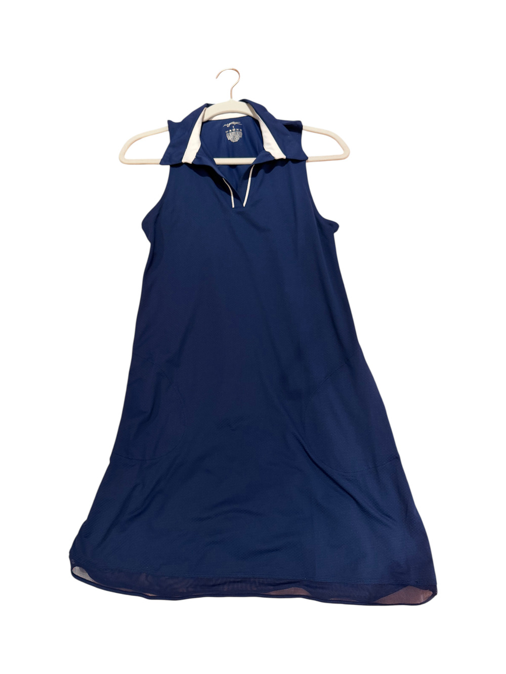 Gottex Navy Blue Polyester Spandex Sleeveless Golf Dress - Small